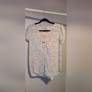 Philosophy Republic White Floral Blouse Small